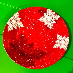 Studio 33 Red Snowflake Plate 7.5” Set of 6